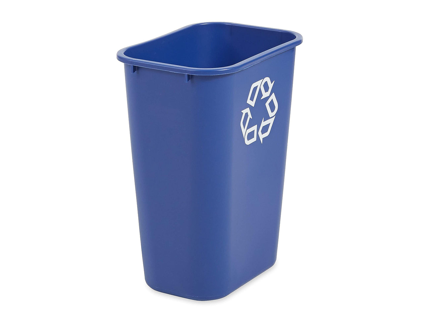 295773BE Large ide Recycle Container w/Symbol, Rectangular, Plastic, 41.25qt, Blue