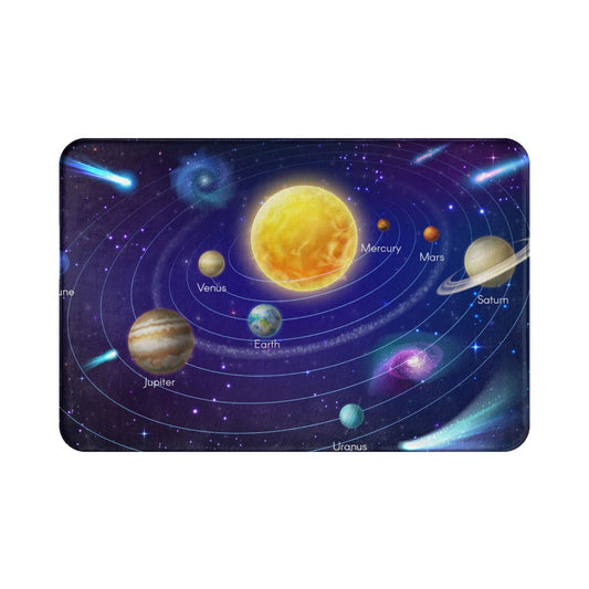 Bath Mat Space axy Planet Solar Sun Bathroom Rug Non for Shower Soft Memory Foam 15.7 x 23.6 Inch Small Carpet Floor Runner Washable