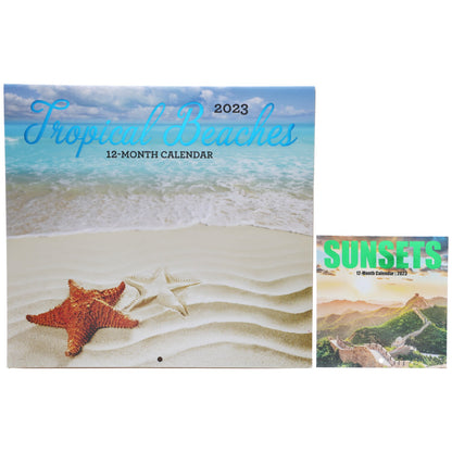 2023 Relaxing Calendars with Mini Foil Calendars, 11x12-in. (Pack of 36)