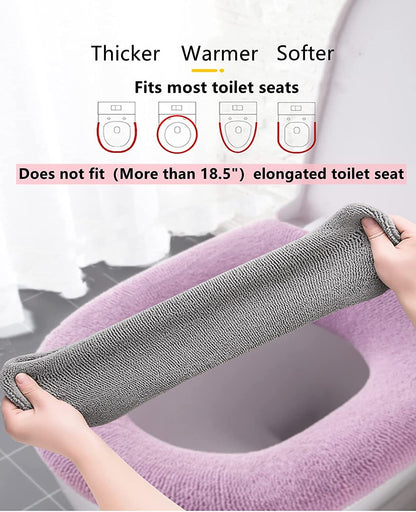 4PCSWarm Tet Seat Cover er Soft Tet Seat Cover for Bathroom Stretchable and Washable Warmer Fiber Cloth Tet Seat Cover Pads