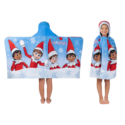 Elf On The Shelf Holiday Ki Pool/Beach Soft Cotton Terry Hooded Towel Wrap, 24 in x 50 in