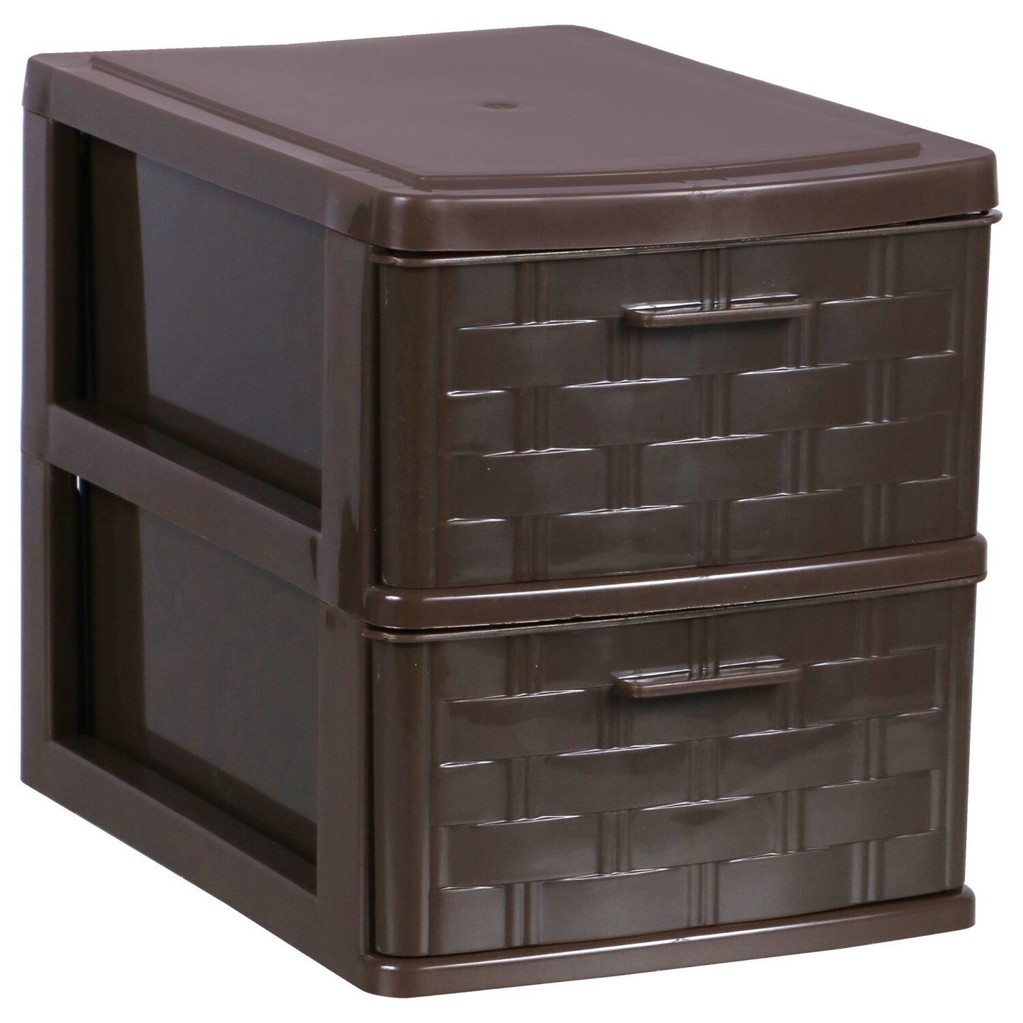 2-Tiered Rattan Pattern Plastic Drawers (Pack of 24)