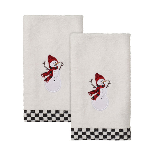 Fingertip Towel, 100% Cotton Velour, Holiday Decor, Set of Two Rustic Pals ,