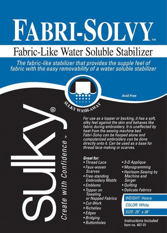 Fabri-Solvy Soluble Stabilizer, 20 by 36-Inch