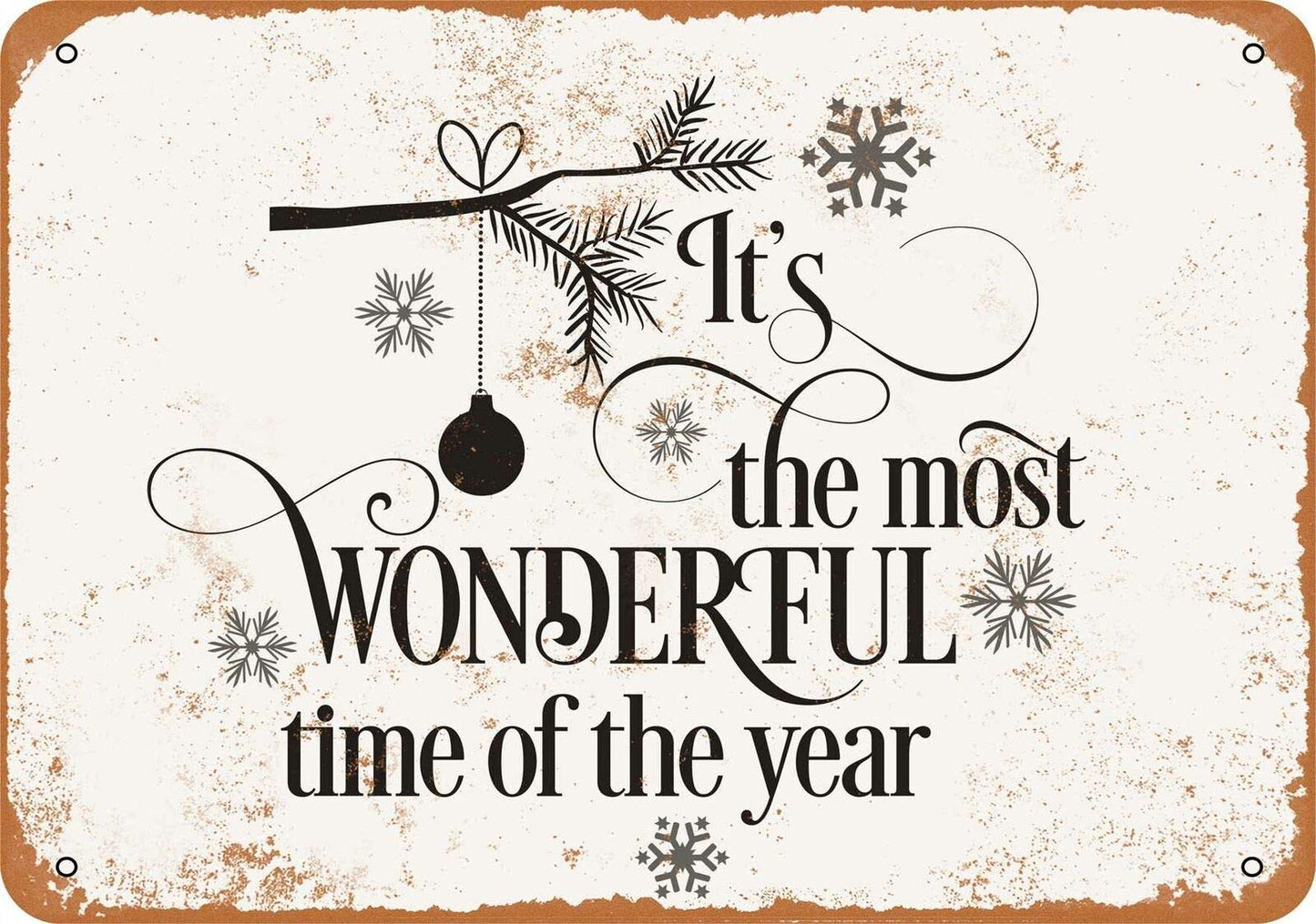 Vintage Metal Sign It's The Most Wonderful Time of The Year 12"x8"