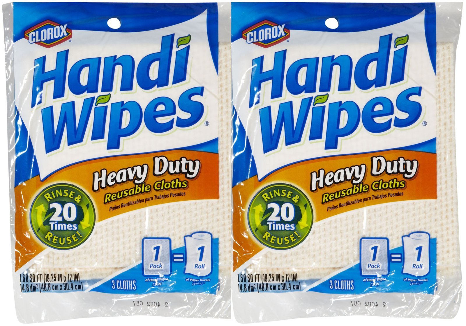 Heavy Duty Reusable Cloths, Color May Vary  3 ct  2 pk