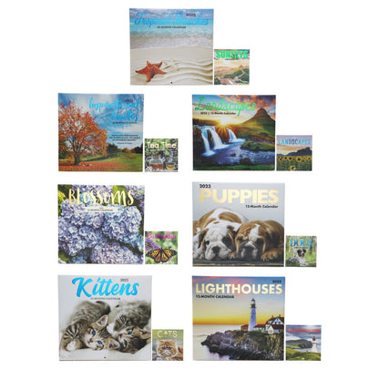 2023 Relaxing Calendars with Mini Foil Calendars, 11x12-in. (Pack of 36)