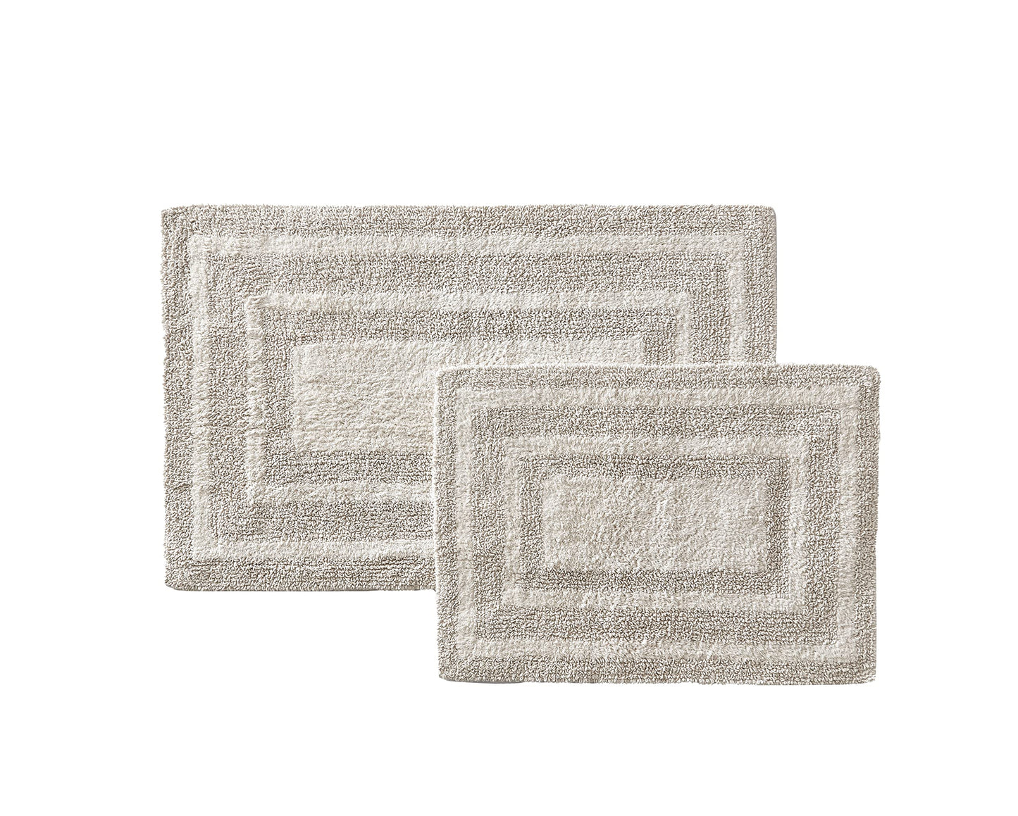 Bathroom Rugs Set, Soft Tufted Cotton Bathroom Decor, Super Absorbent & Quick Dry (Logan Light Grey, 2 Piece)