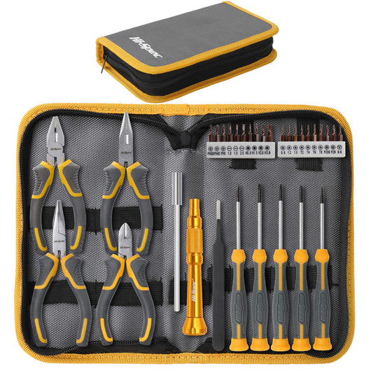 32pc Electronics Repair & Opening Tool Kit Set with Precision Screwdrivers, Pliers & Cutters