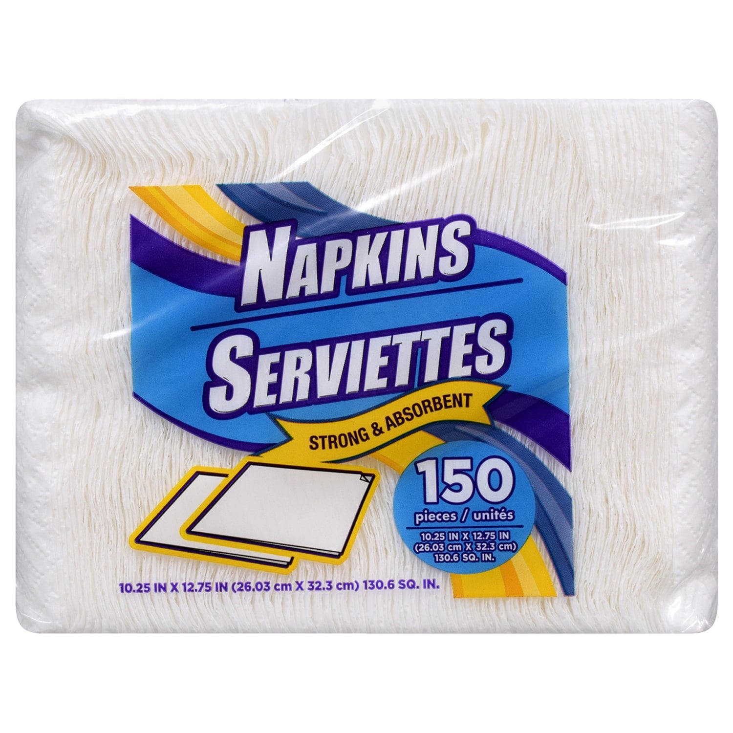 1-ply Super Absorbent White Paper Party Napkins, 150-ct. Packs (Pack of 27)