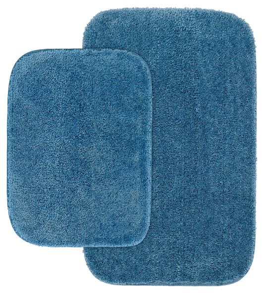 Traditional Bath Rug Set, 2-Piece Set, Basin Blue