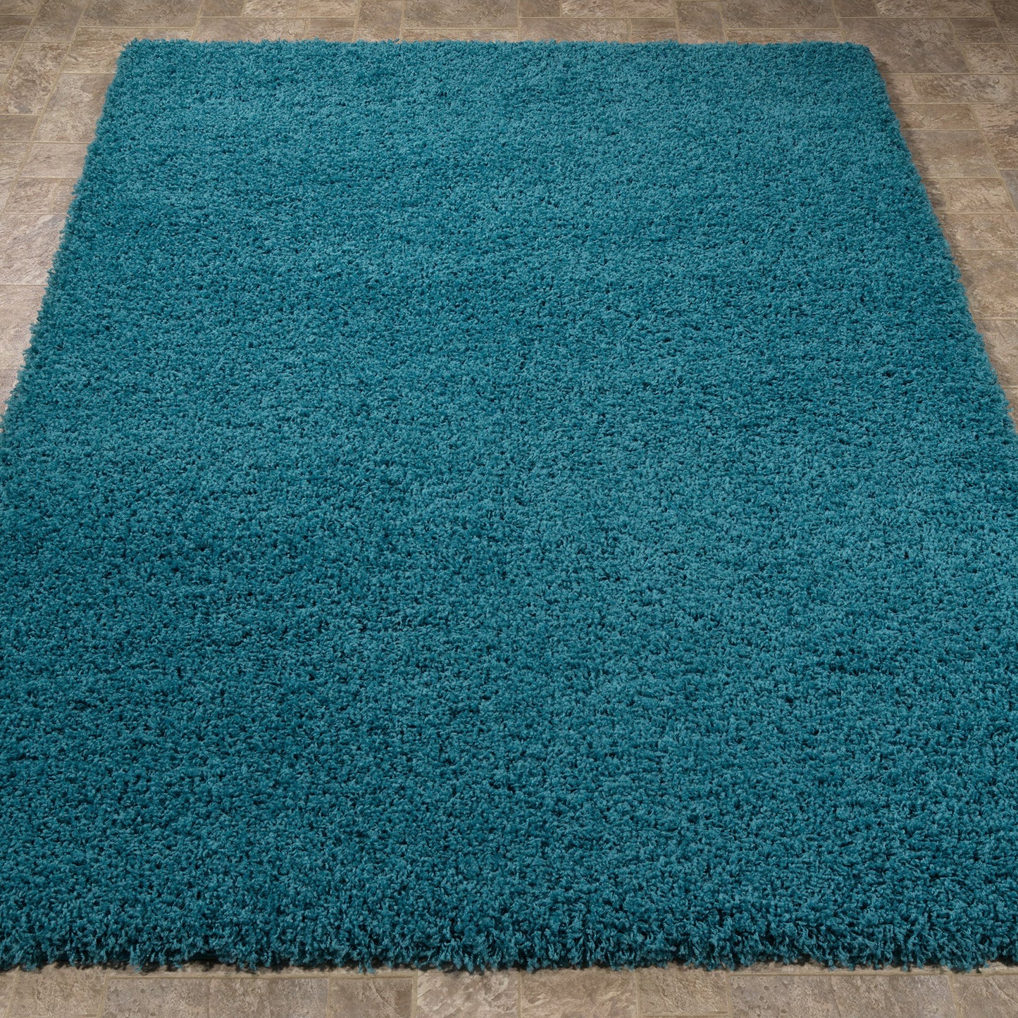 Cozy Shag Collection Turquoise Blue Solid Shag Rug (3'3"X4'7") Contemporary Living and Bedroom Soft Shag Area Rug